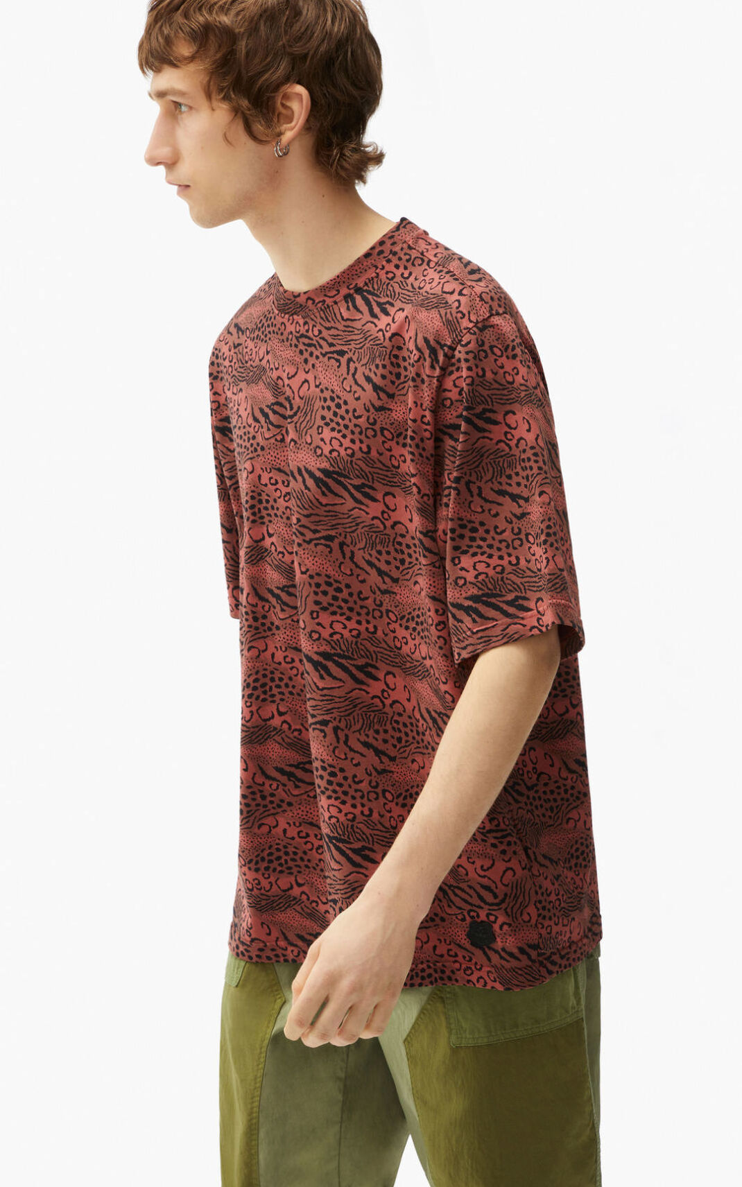 Kenzo Leopard Camisetas Hombre Rosas Oscuro | 3920841-GV